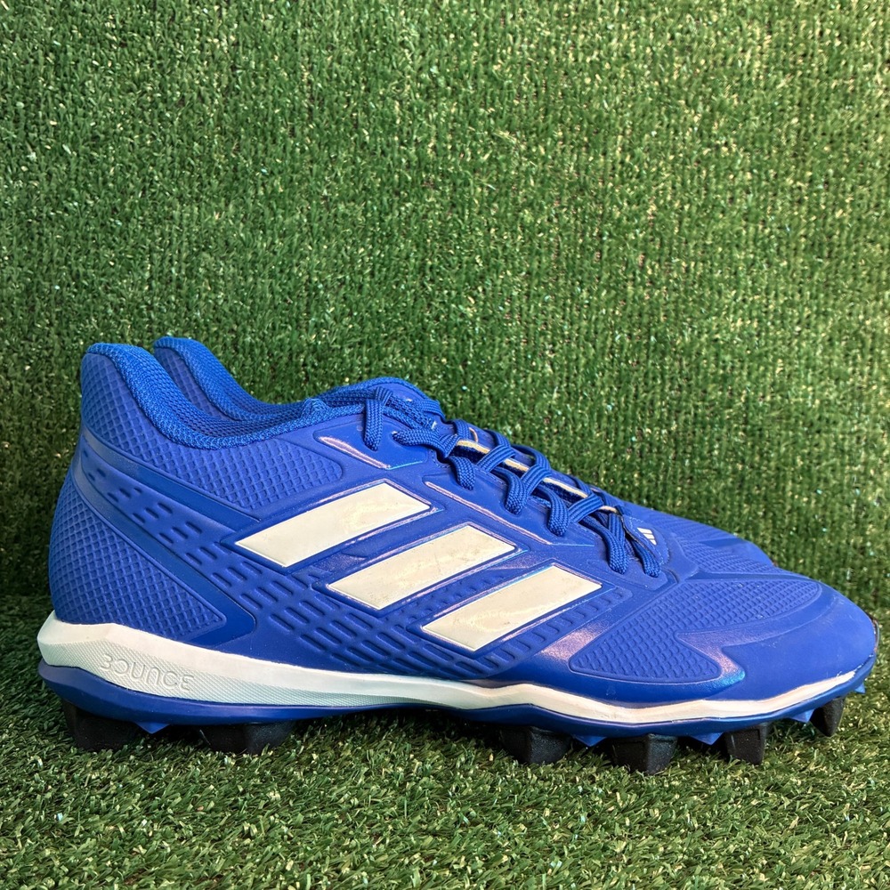 NEW Adidas Icon 8 MD Baseball Cleats Bounce Ironskin Athletic Blue Mens Sz 11.5